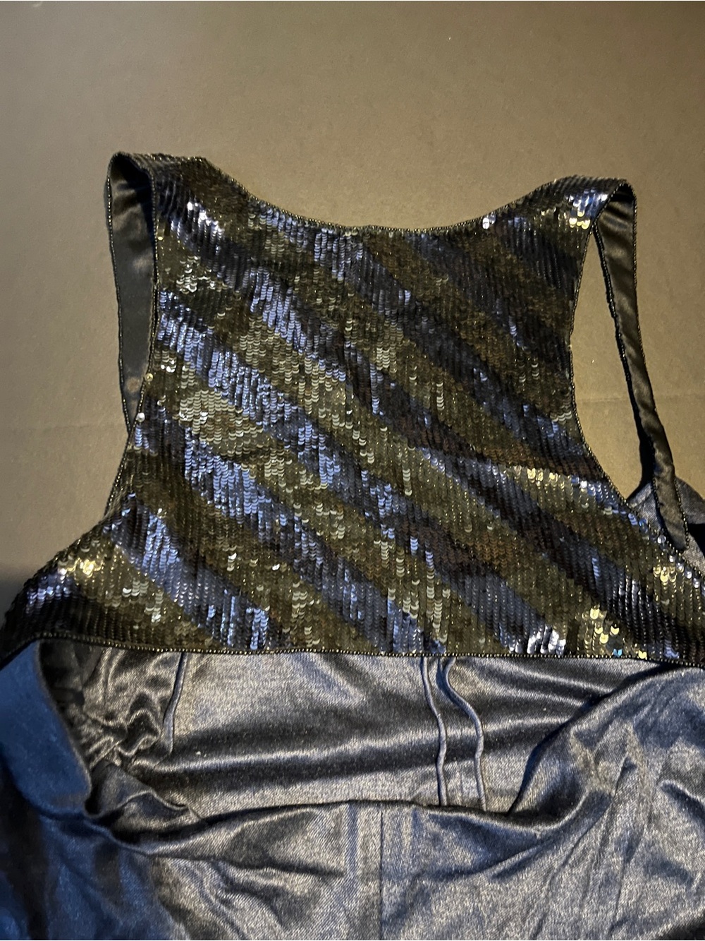 Geoffrey Beene Navy Blue Cocktail Dress with Sequined Back - Picture 3 of 8